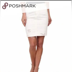 AG Adriano Goldschmied The erin pension/jean white distressed skirt size 30